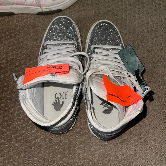 OFF-WHITE 3.0 Court Glitter High Top Sneaker SIZE 38 WOMANS COMES WITH BOX - Picture 2 of 6